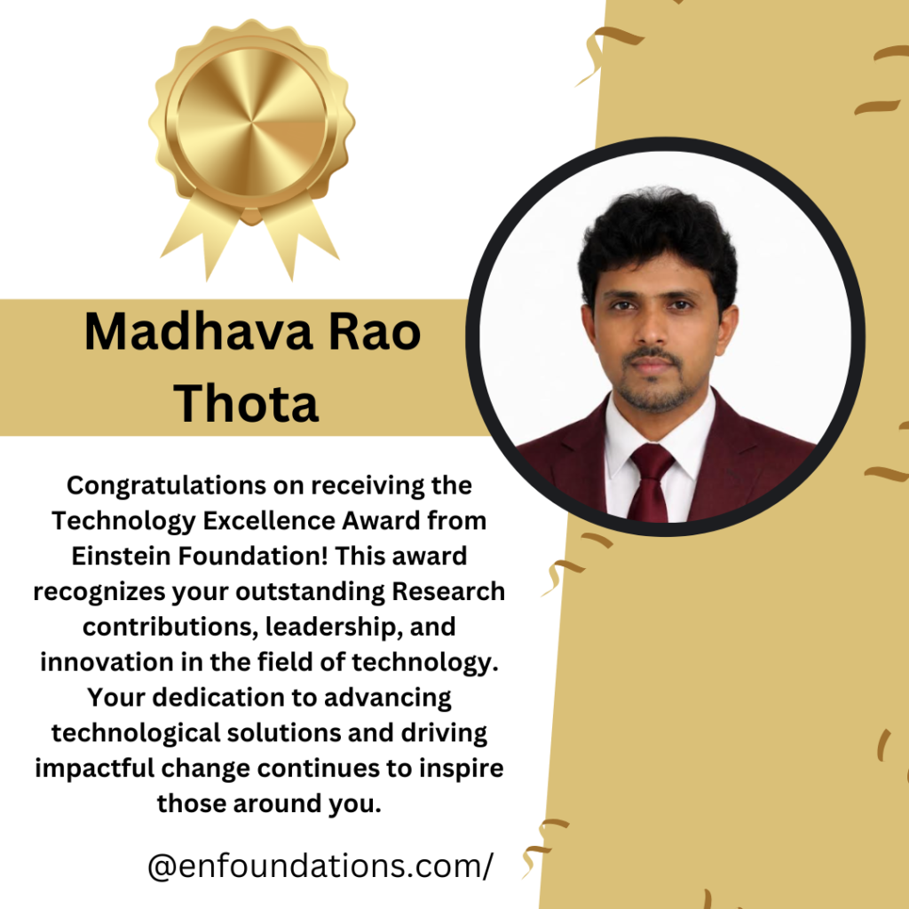 Madhava Rao Thota Recognized for Excellence in Database Engineering, Cloud Transformation, and AI-Driven Data Infrastructure